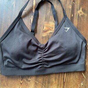 Gymshark Black Ruched Sports Bra Intimates